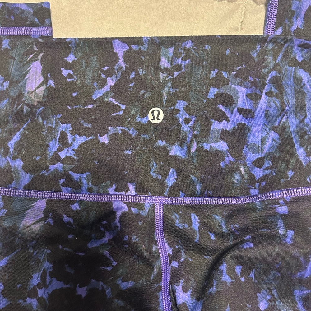 Lululemon Abstract Purple and Black Leggings